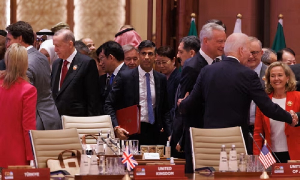 समिट के दौरान ब्रिटिश पीएम ऋषि सुनक (फोटो-गेटी)