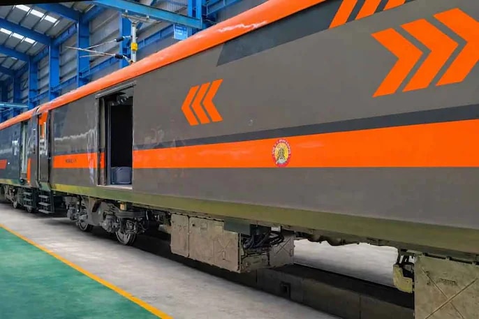 The Vande Bharat freight train will be equipped with wide sliding doors, CCTV surveillance, temperature control, and fire detection systems