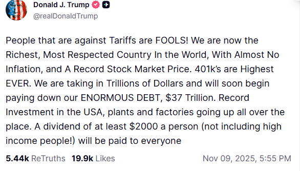 Trump Tariff Dividend