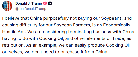 Trump Warns China