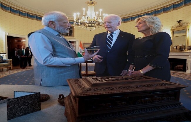 pm narendra modi america state visit and gifts to joe and jill biden what is gift diplomacy