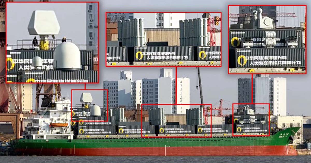 Chinese Cargo Ship Missile Launchers