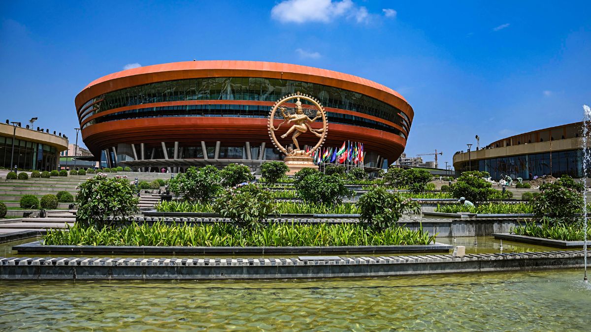 नई दिल्ली में स्थित भारत मंडपम, जहां होना है जी 20 शिखर सम्मेलन. (Photo: PTI)