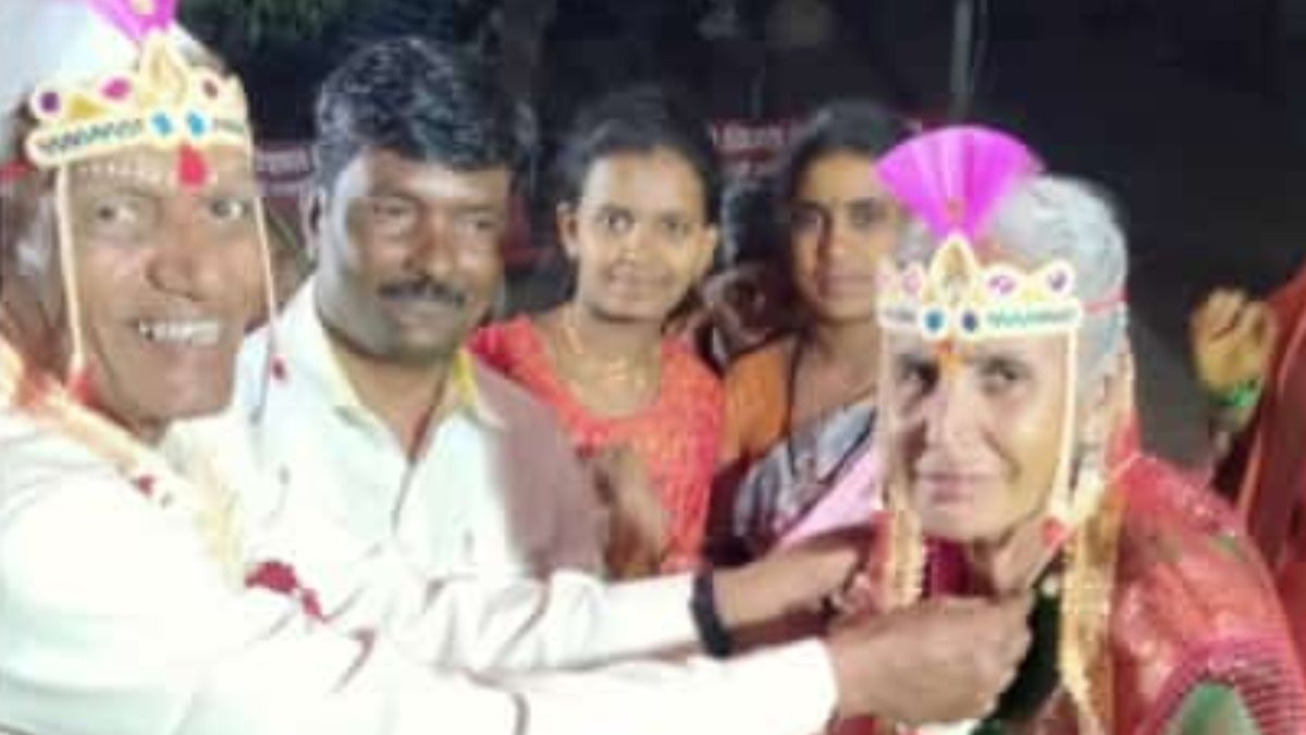 अनाथ आश्रम में बुजुर्गों ने रचाई शादी. अनाथ आश्रम में बुजुर्गों ने रचाई शादी.