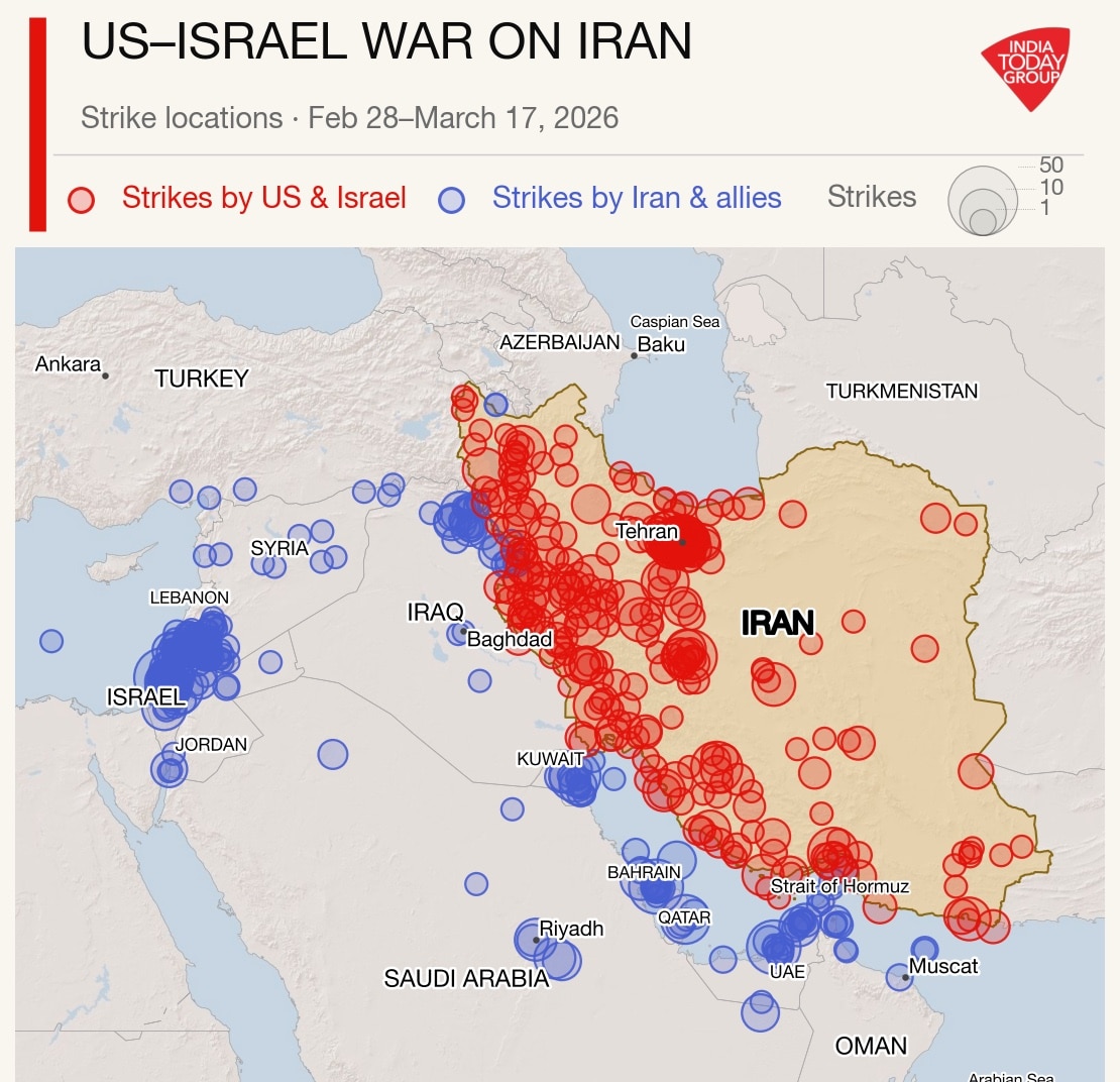 US Israel Iran War DIU GFX 5th