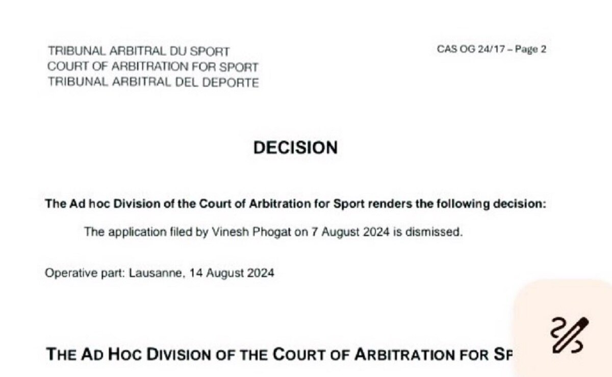 Vinesh Phogat Petition Dismissed