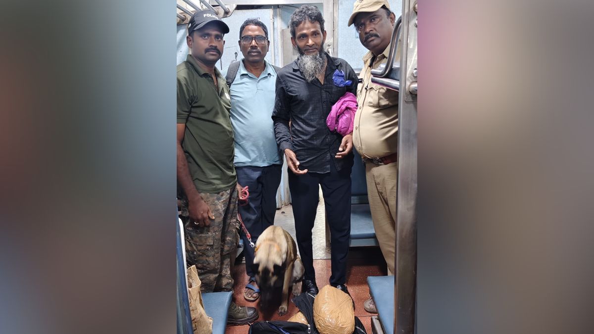 vizag police seize 6kg ganja train dog lyka smuggler caught