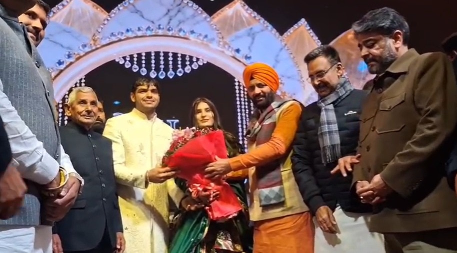 नीरज चोपड़ा का शाही रिसेप्शन