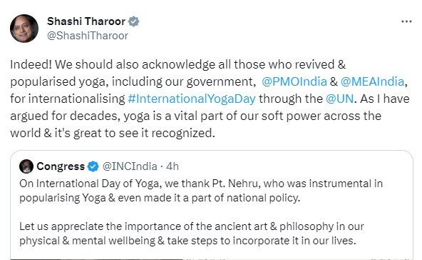 थरूर ने किया ट्वीट