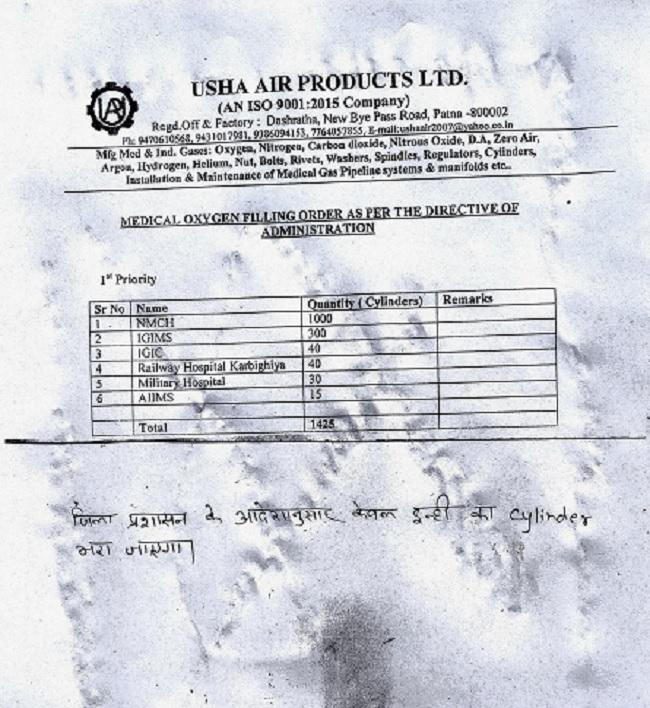 ऑक्सीजन प्लांट के बाहर चस्पा नोटिस
