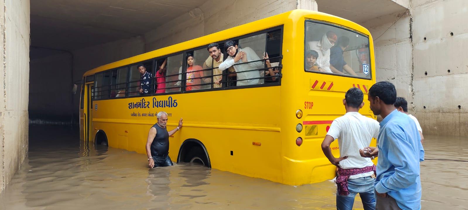 Bus Stuck in Waterlogged Bus Stuck in Waterlogged