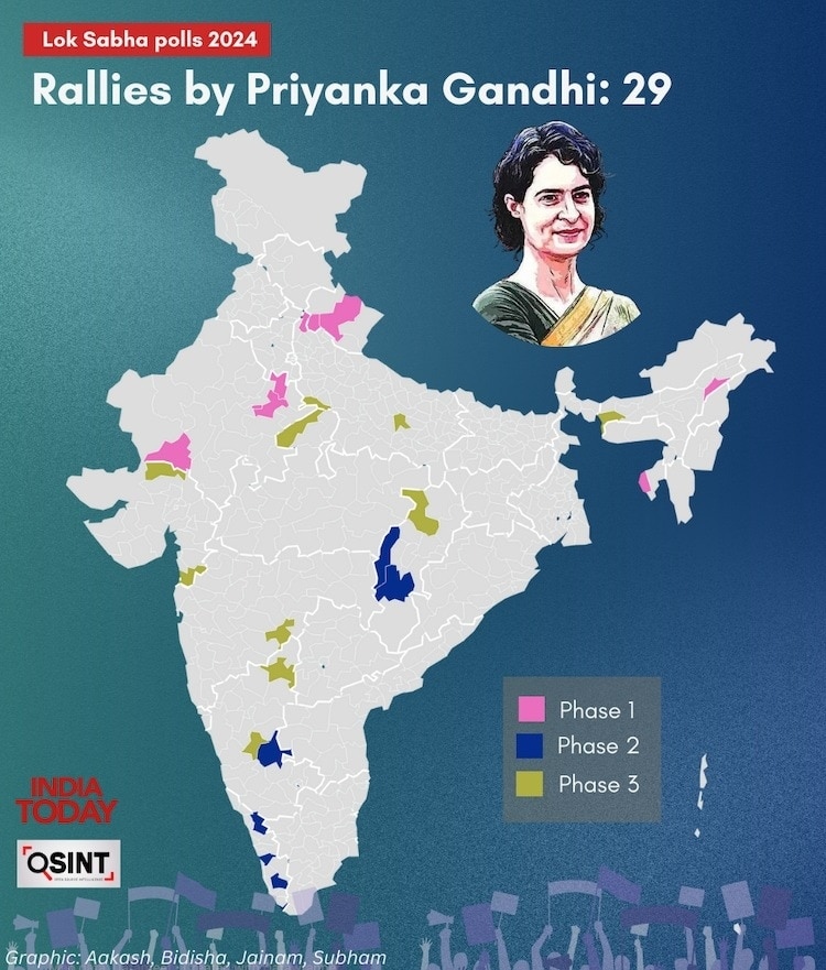 Rallies by Priyanka Gandhi