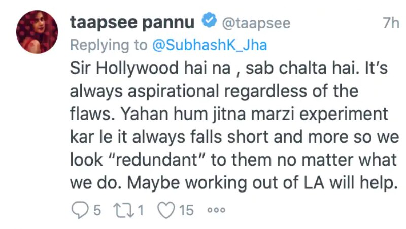 screenshot of taapsee's tweet