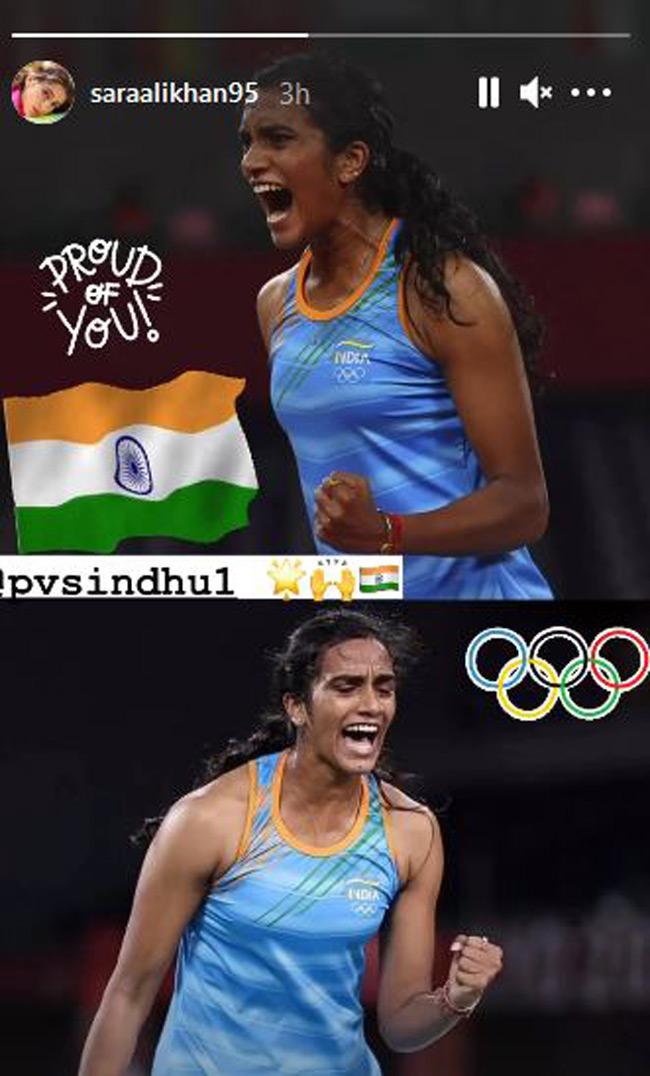 सारा ने पीवी सिंधु के किया कॉन्ग्रेचुलेट