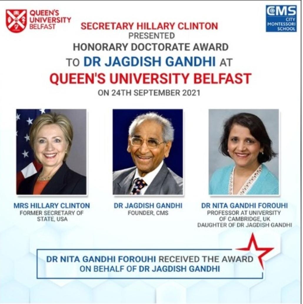 डॉ. जगदीश गांधी को डॉक्टरेट की मानद उपाधि से किया गया सम्मानित