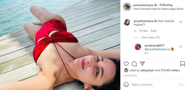 परिणीति चोपड़ा की मोनोकनी में फोटो