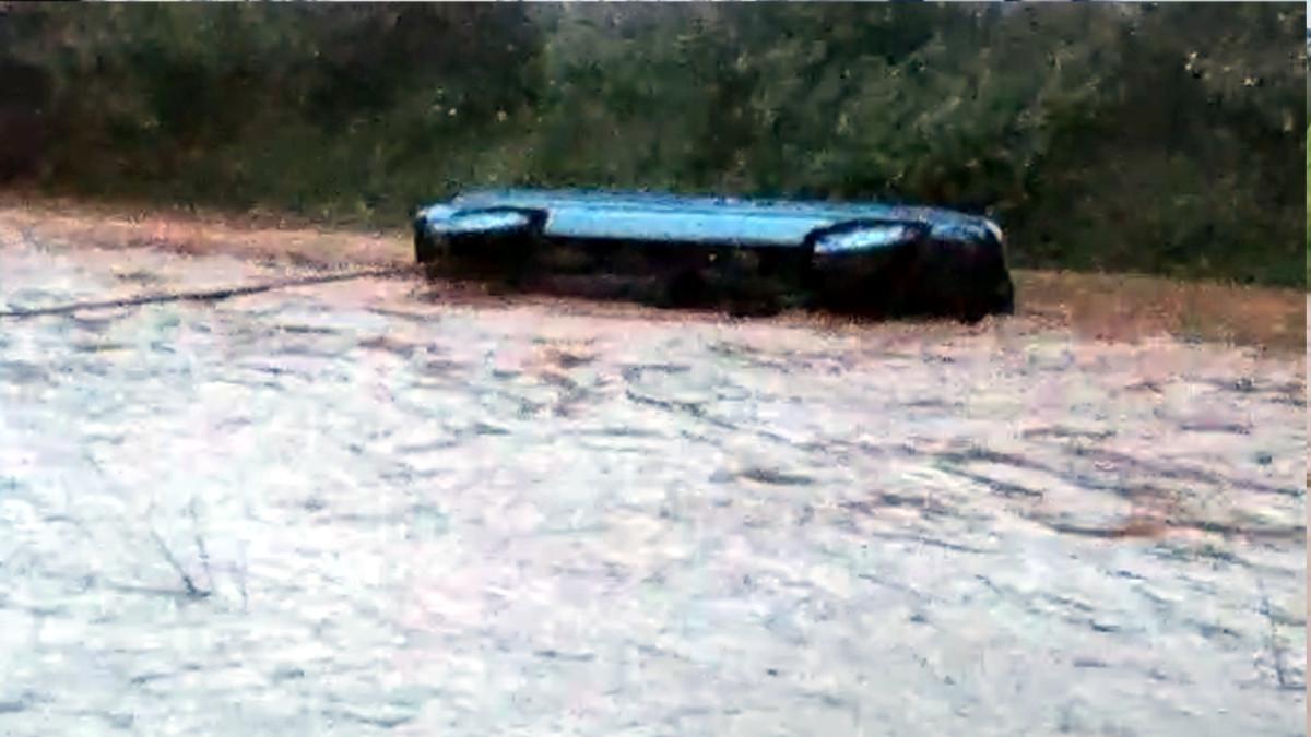 पानी में बही वैन.