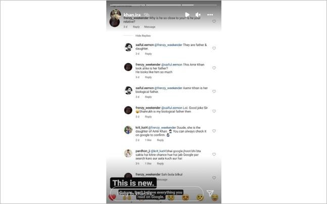 आयरा खान इंस्टाग्राम कमेंट