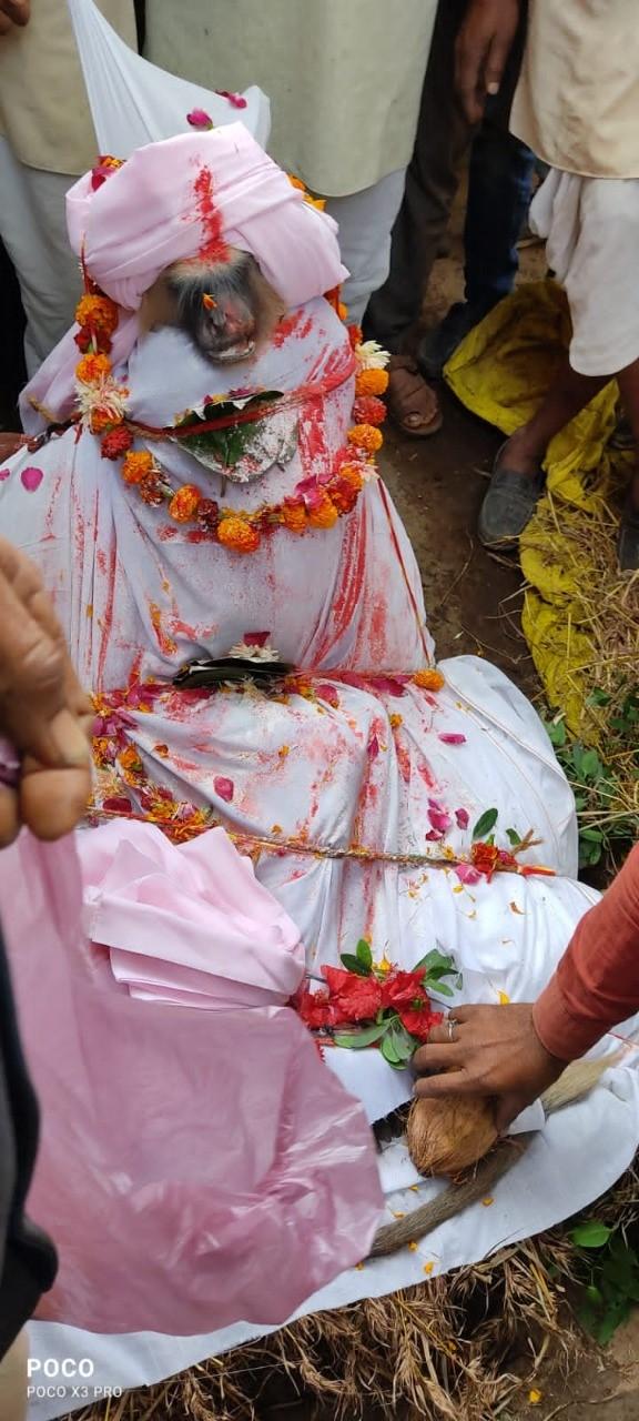  बैंड बाजे के साथ निकाली बंदर की शव यात्रा