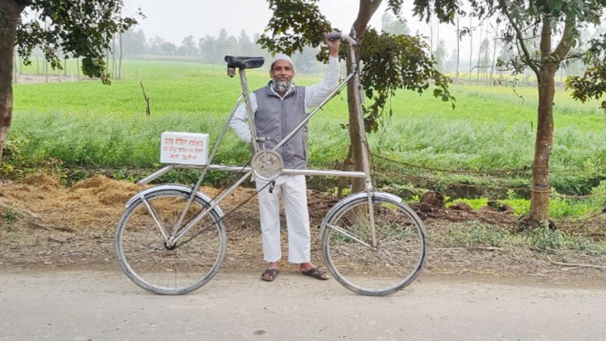 पीलीभीत की सड़कों पर चल रही है अनोखी साइकिल
