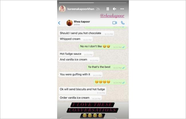 करीना कपूर खान ने शेयर किया स्क्रीनशॉट