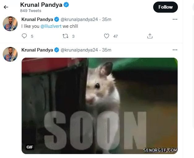 Krunal Pandya Twitter Screenshot