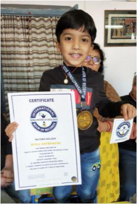 5 साल के दिविज ने इंटरनेशनल बुक ऑफ रिकॉर्ड दर्ज कराया नाम.