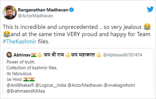 आर माधवन ने किया ट्वीट