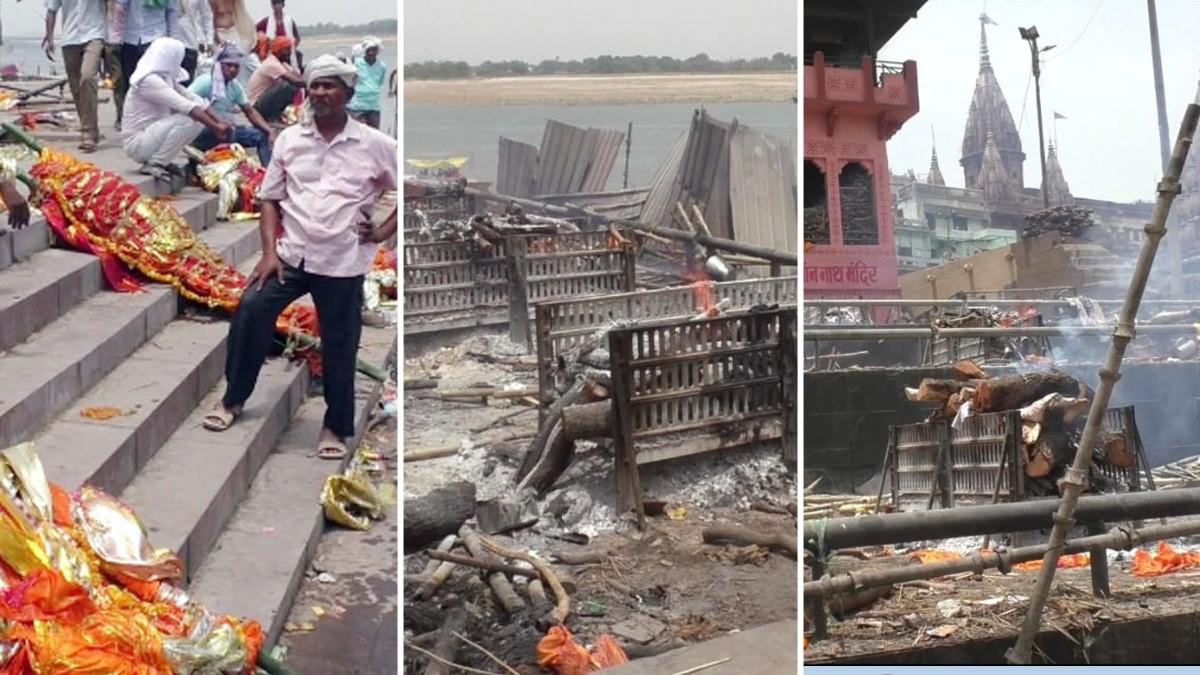 मणिकर्णिका घाट पर अंतिम संस्कार के लिए लगी लंबी लाइनें