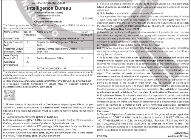 Intelligence Bureau Recruitment 