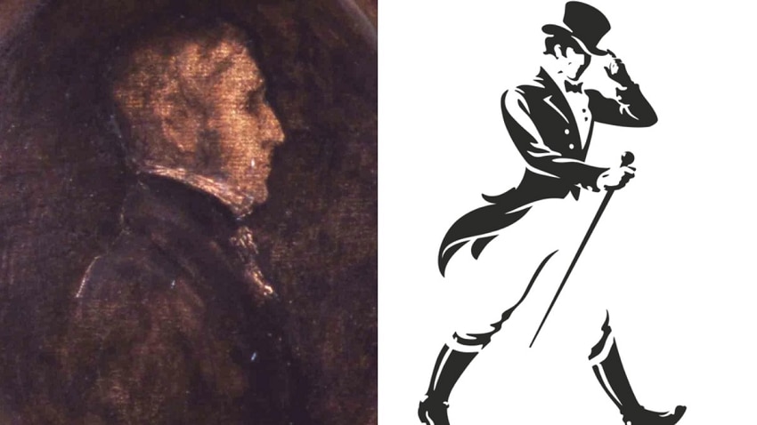 जॉनी वॉकर की बोतल पर बना  स्ट्राइडिंग मैन लोगो भी आइकॉनिक है. 