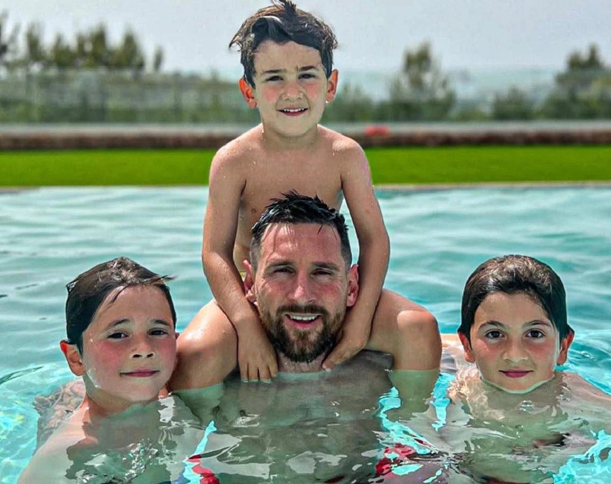 बच्चों के साथ लियोनेस मेसी