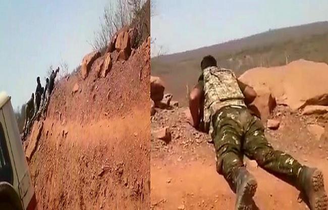 मुठभेड़ के दौरान धौलपुर पुलिस.