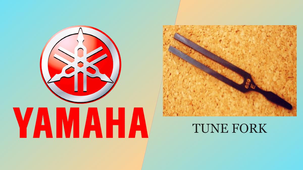 यामहा का लोगो और ट्यूनिंग फॉर्क.