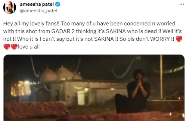 अमीषा पटेल की पोस्ट