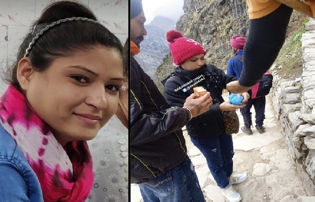 फ्रूटी लेते हुए मोना और जसविंदर.