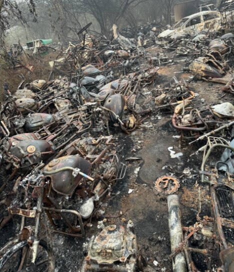 दिल्ली पुलिस के मालखाने में लगी आग.