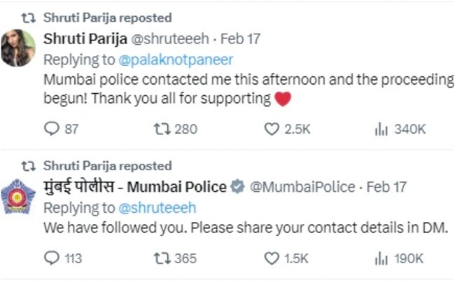 मुंबई पुलिस ने प्रतिक्रिया दी (तस्वीर- सोशल मीडिया)