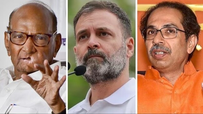 शरद पवार, राहुल गांधी और उद्धव ठाकरे (फाइल फोटो) 