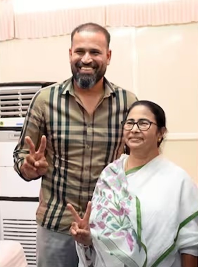 ममता बनर्जी और यूसुफ पठान (फोटोः एक्स)