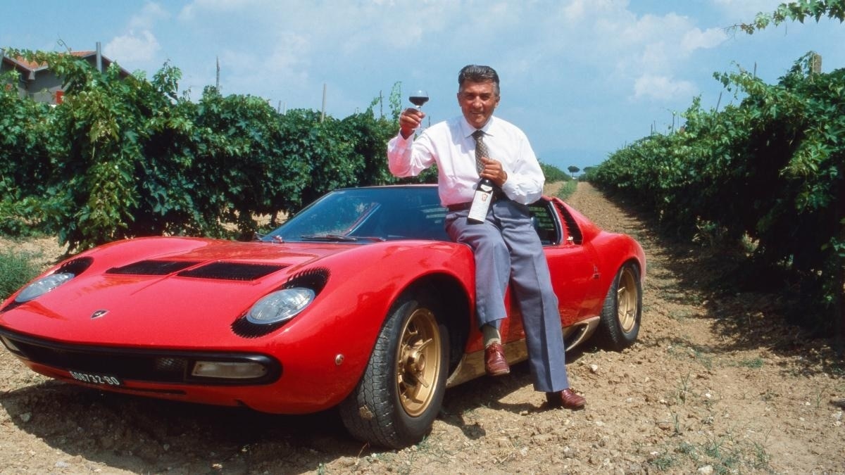 Ferruccio Lamborghini With Car
