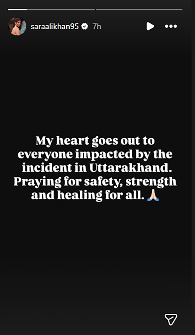 उत्तरकाशी त्रासदी पर सारा अली खान ने जताया दुख