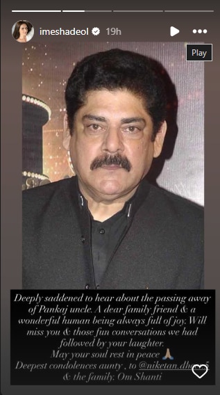 ईशा देओल ने जताया दुख