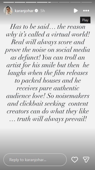 करण जौहर का बयान