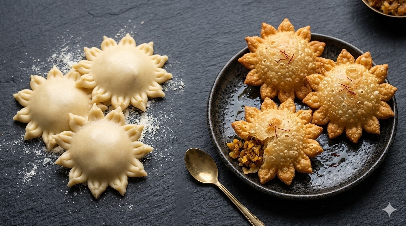 Flower design Gujiya 