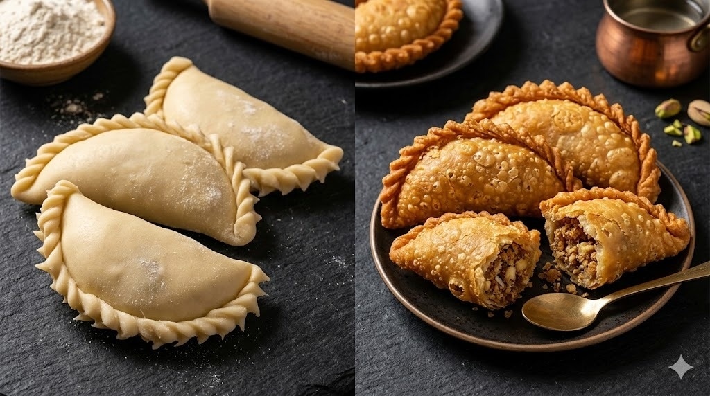 Classic Shape Gujiya (Photo: AI Generated)