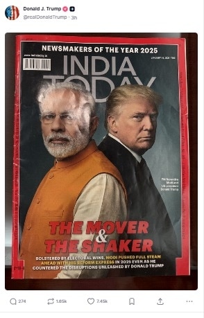trump india today magazine post