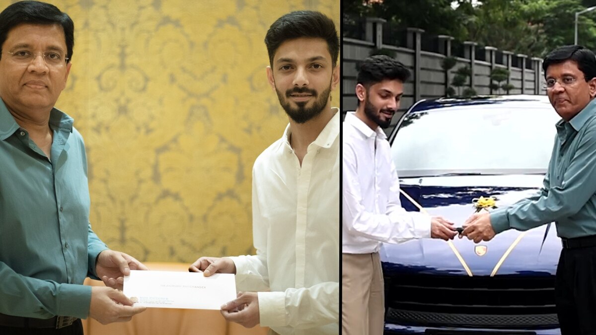 Sun Pictures head Kalanithi Maran gives cheque, brand new Porsche to Jailer composer Anirudh Ravichander Sun Pictures head Kalanithi Maran gives cheque, brand new Porsche to Jailer composer Anirudh Ravichander