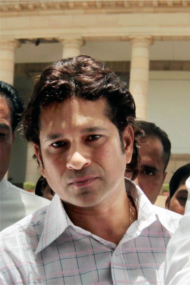 Sachin takes oath as Rajya Sabha MP