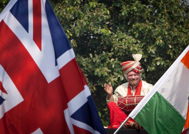 Branson re-launches Virgin's Mumbai-London flights in style